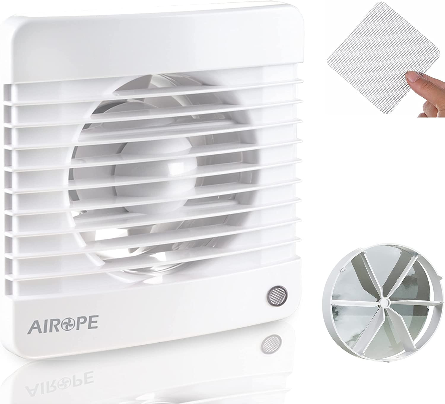 Ventilateur extracteur d'air 100 mm silencieux à minuterie et clapet anti-retour Blanc