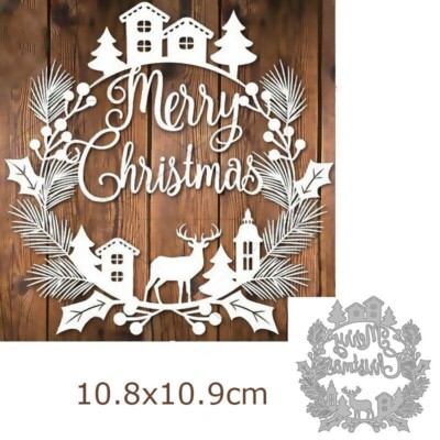 Frohe Weihnachten Metall Stencil Cutting Dies Scrapbooking Stanzschablonen Karte