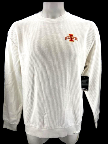 NEW Iowa State Cyclones Colosseum White Agent Ribbed Crew Sweater Shirt Men's L - Picture 1 of 8