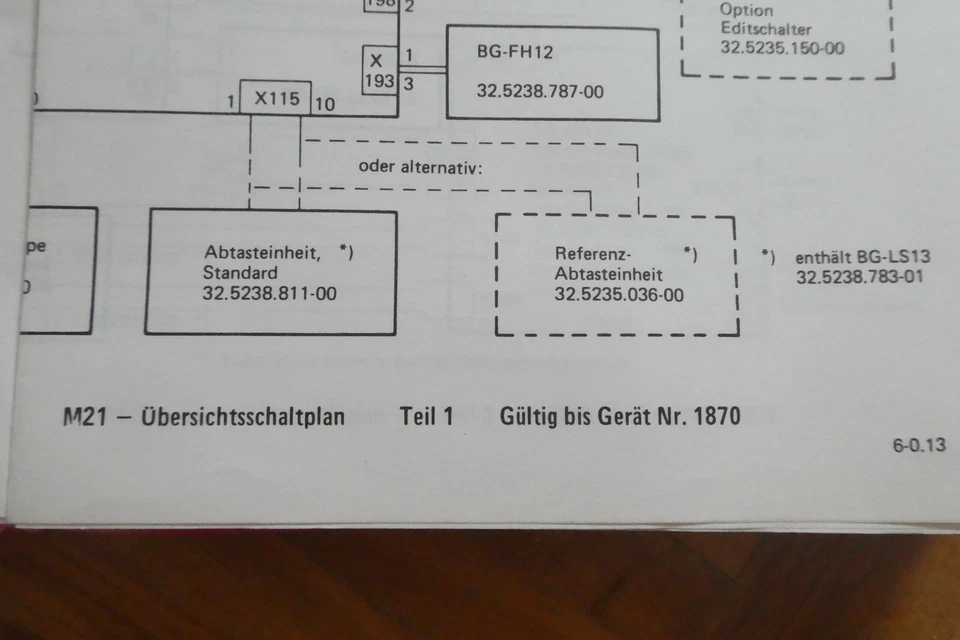 Telefunken M21 Übersichtsschaltplan, Bedienungsanleitung und Beschreibung - Bild 2 von 4