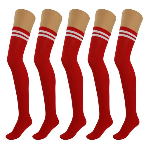 5 Pairs Over-the-Knee Thigh-High Cotton Socks for Women – Warm Boot Leg Warmers, - Picture 11 of 12
