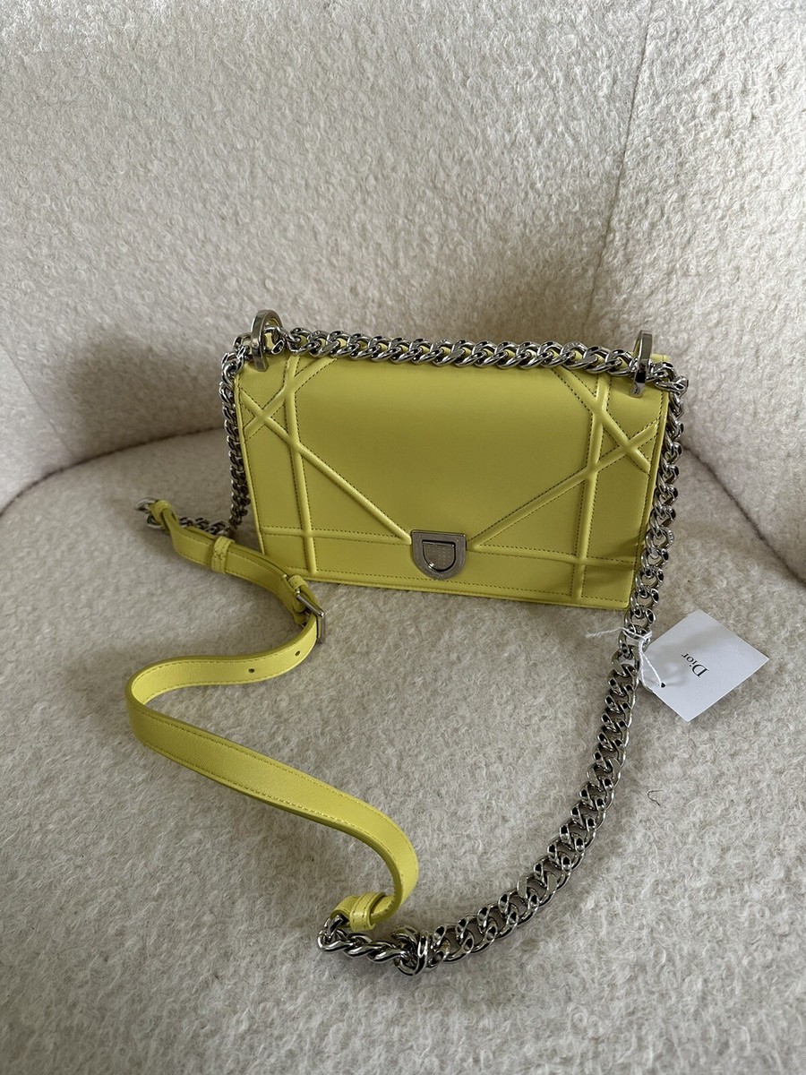 Dior Diorama Neon Yellow Small Lambskin Crossbody Bag | eBay