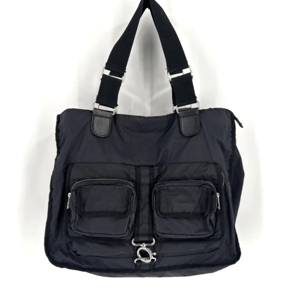 Vintage Y2K Banana Republic Men’s Travel Tote Carry On Nylon & Leather Bag - Image 2 of 4