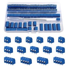 100 PCS PCB Mount Screw Terminal Block, 5mm Pitch 2 Pin/3 Pin/4 Pin Screw Block