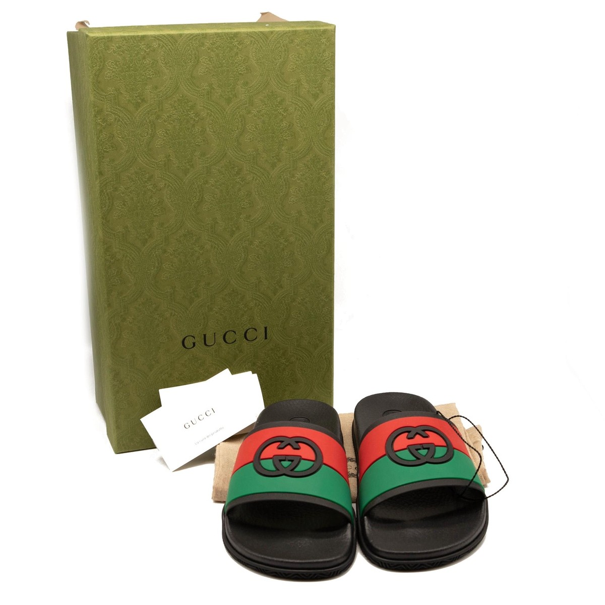 Authentic Gucci Stylish Black and Red Slide Sandals Gucci Agrado Interlocking G Logo Rubber Slide | Mercari main image 3