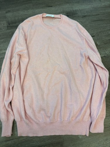 Cruciani 100% Cashmere Crewneck Sweater Pink made in ITALY size 60 XL retail$498