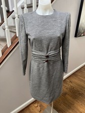 Vintage Carolina Herrera Grey Shift Dress Size 4
