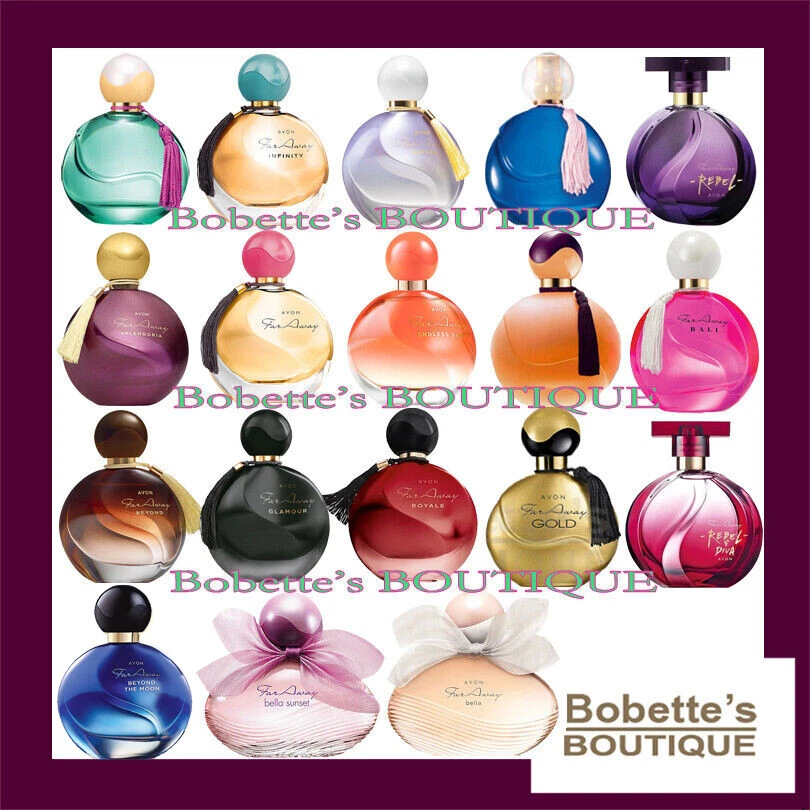 FAR AWAY INFINITY ALOHA BALI AMALFI GOLD GLAMOUR ROYALE REBEL AVON