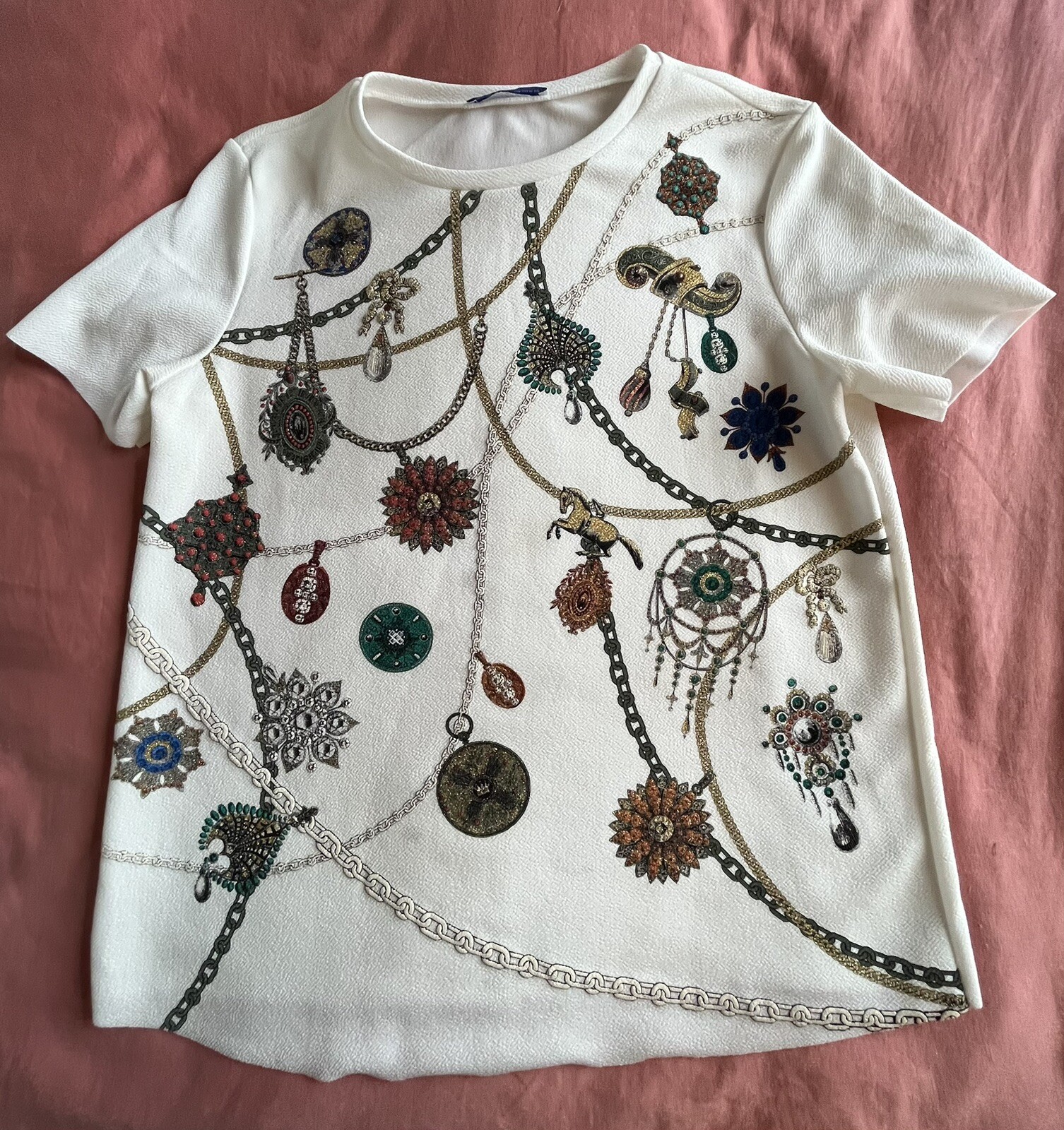 Zara Basic Elegant, Glitter, Graphic Print Polyes… - image 11