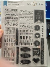 Altenew Clear Photopolymer Stamp Set BLOCK SENTIMENTS New