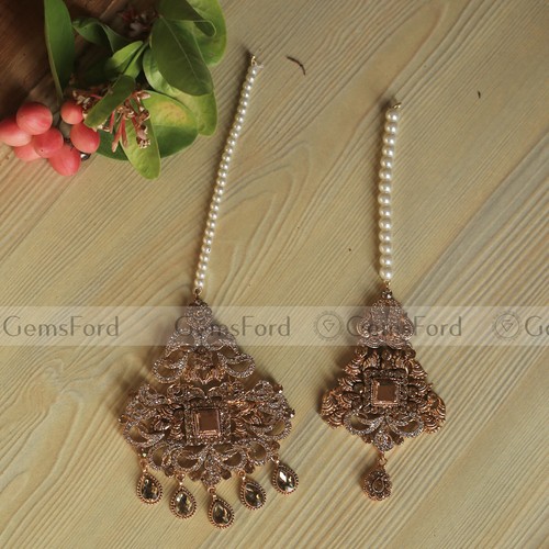 New Full handmade Bridal Mala Jewellery Set Indian Pakistani Choker earrings UK - Picture 14 of 22