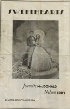 Sweethearts Jeanette MacDonald Nelson Eddy Frank M 1938 Danish Movie Program