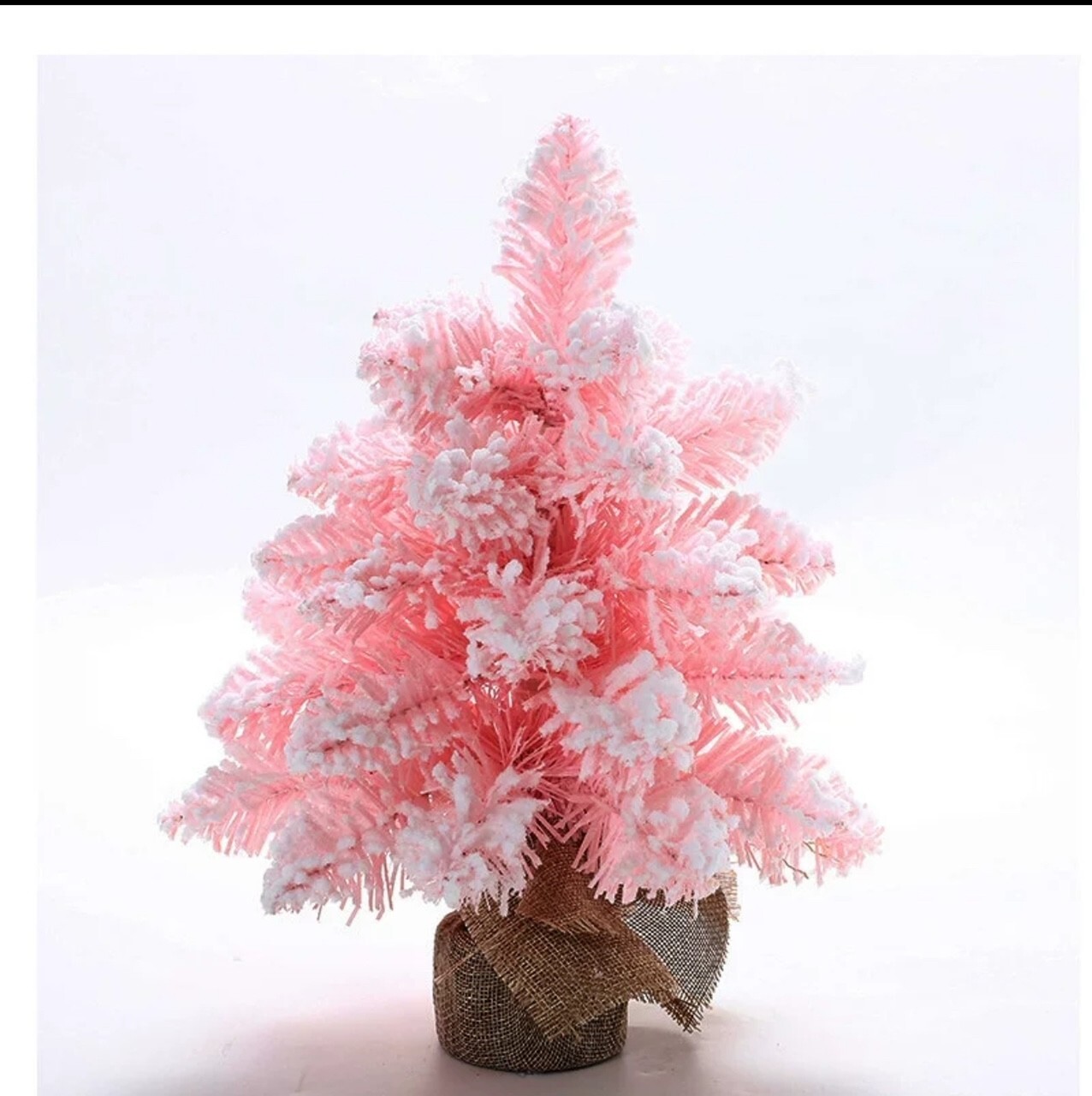 16 Inch Tabletop Pink Snow Flocked Artificial Christmas Tree eBay