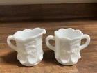 Vintage Westmoreland Milk Glass Cream and Sugar Set 1950s Cherry Cable pattern