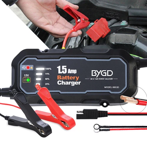 12V Smart Automatic Battery Charger Maintainer Motorcycle Car Trickle Float - Picture 1 of 16