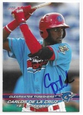 CARLOS DE LA CRUZ Autographed Signed 2021 card #06 Clearwater Threshers Phillies