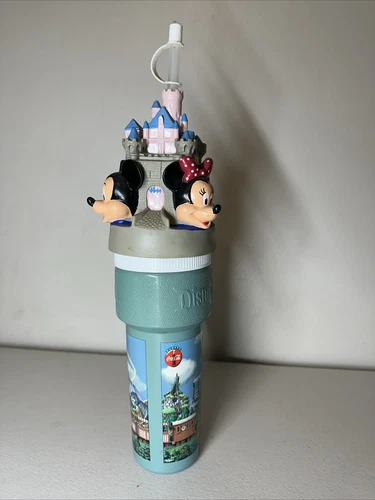 VTG Disneyland Coca-Cola Sipper Cup Park Collectible Mickie Mouse Lid Straw RARE