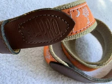 Zep Pro Belt Leather & Canvas Clemson Orange SC Palmetto Crescent Men SZ 34 USA