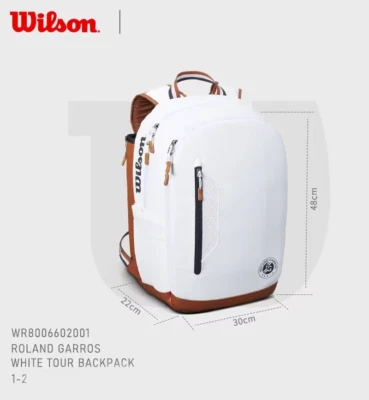 Wilson Roland Garros Tennis backpack Bag, 2-racket -Brand New