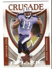 2007 LEAF ROOKIES & STARS CRUSADE ROOKIE SERIAL #/1000 PAUL WILLIAMS TENN TITANS