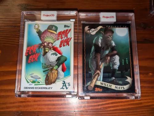 Topps Project70 Willie Mays & Dennis Eckersley by Alex Pardee