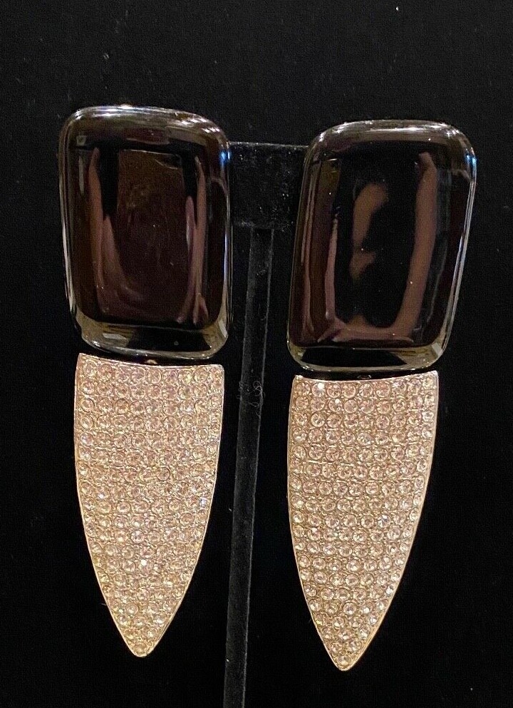 Vintage Yves Saint Laurent YSL Runway Crystal Clip On