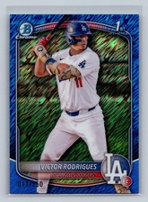 Victor Rodrigues 2025 Bowman Chrome 1st Blue Shimmer Refractor /150 #BCP-45
