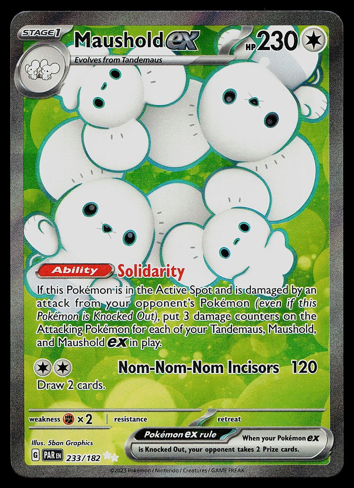 Pokemon Card - Maushold ex Paradox Rift 233/182 Ultra Rare