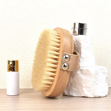 SPA Wooden Body Brush Natural Boar Bristle Organic Dry Skin Body Brush Bamboo We
