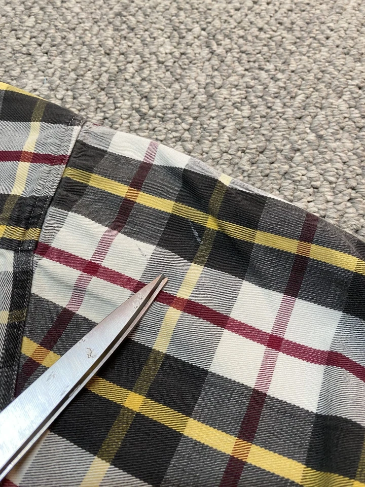 Vintage Eddie Bauer Men's Shirt Button Front Casual Striped Black White Size L - Image 4 of 4