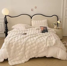 Coperta Lusso Pelliccia Sintetica Morbida Calda Invernale Doppio Strato