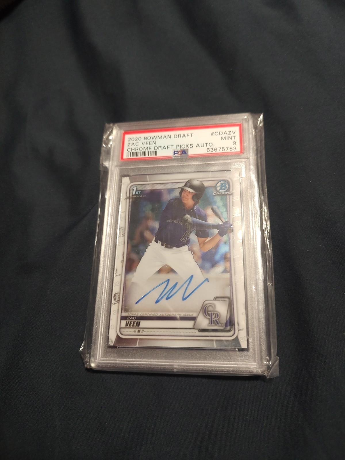 Zac Veen 2020 1st Bowman Draft Chrome Auto #CDA-ZV - PSA 9 Mint