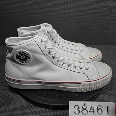 PF Flyers Shoes Mens Sz 11.5 White Leather High Top Sneakers Posture Foundation