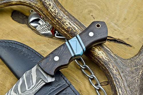 Custom Handmade Damascus Steel Skinner knife, Hunting Knife - Camping KNIFE 099 - Picture 4 of 10