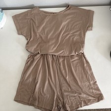 Light Brown Shorts Romper, Size Large