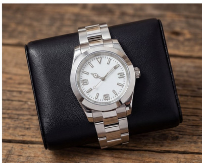 Zevino|Watches Automatic Explorer Style White Dial Steel Watch
