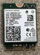 Dell Latitude 7390 7480 7490 Dual Band 802.11 ac/a/b/g/n WiFi Card 8265NGW VC27V