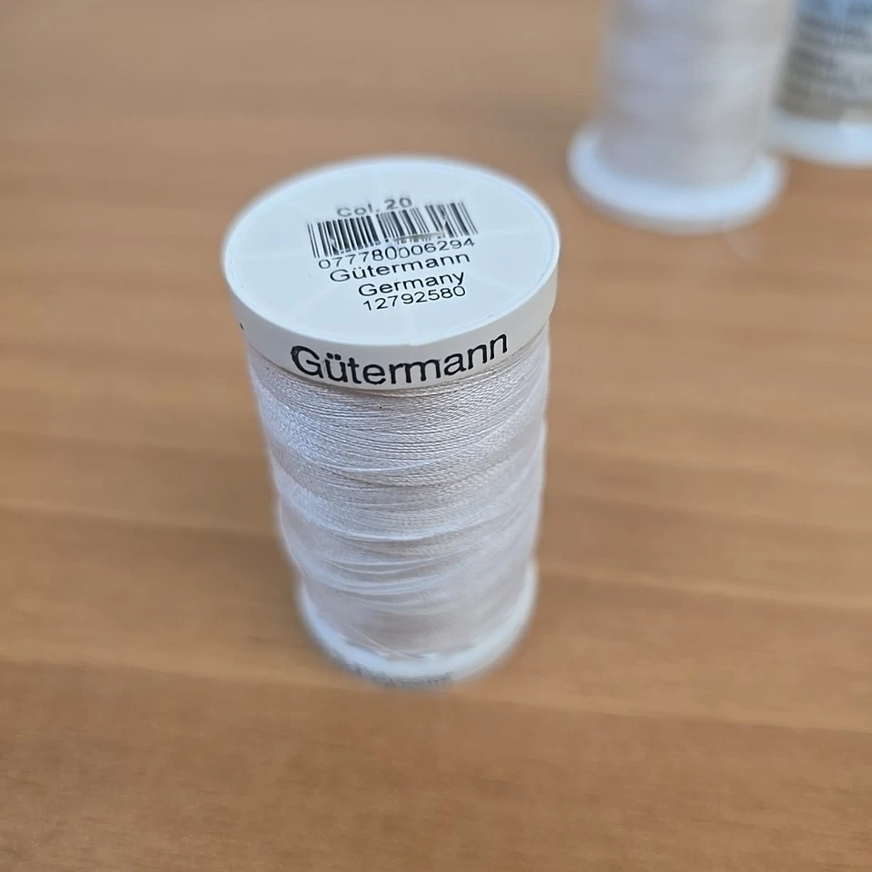 Gutermann & Mettler Sewing & Embroidery Thread Set of 4 Black White Gold - Image 3 of 4