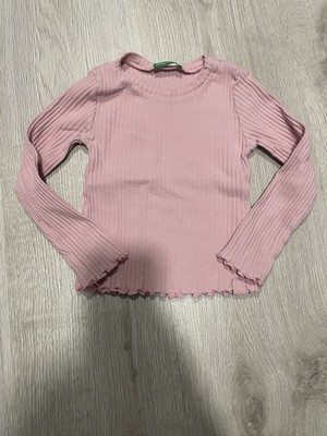 United Colors of Benetton 86 pink gerippt Pullover Longsleeve Shirt TOP
