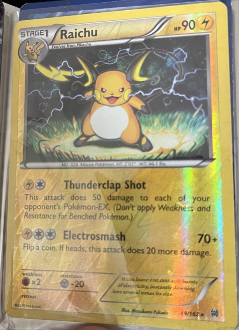 Pokémon TCG Raichu Breakthrough 49/162 Reverse Holo Rare Card English 2015