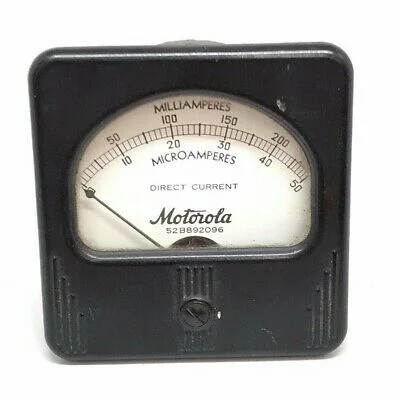 0-50uA 0-250mA Analog Panel Meter Ammeter 52B892096 Motorola 80x75mm - Picture 1 of 2
