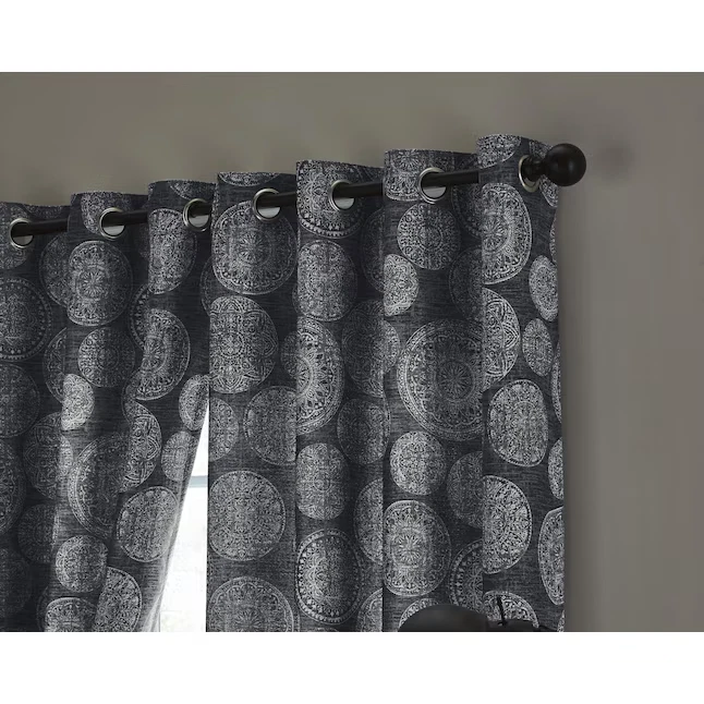 Juego de 2 paneles de cortina Marina 2pk Allen + Roth 50x84 habitación índigo apagón ~NUEVO Foto 4 de 4