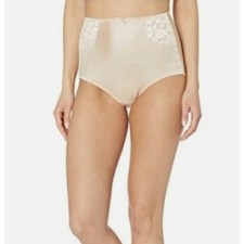 NEW Bali Double Support Briefs Lace Side Panels Nude Cool Comfort Women L / Sz 7