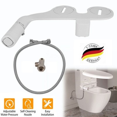 Dusch WC Aufsatz Bidet Toilette Taharat Intimdusche Doppel Düse Waschkit Comfort