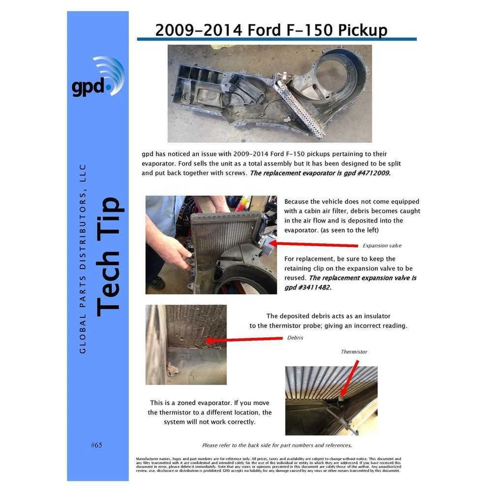 Núcleo de evaporador de aire acondicionado para Lincoln Navigator 2009-2016 PIEZAS GLOBALES Foto 2 de 2