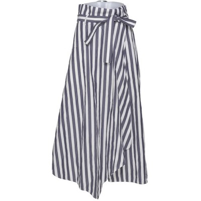 Weekend MaxMara, Wickelrock, Größe: 36, Weiß/Schwarz, Baumwolle, Streifen #pGI