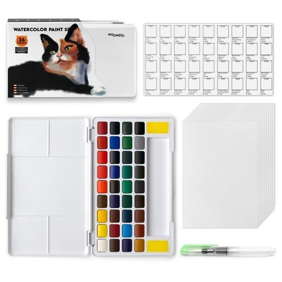 Woomer Watercolor Paint Set, 36 Vibrant 36 Count (Pack of 1), 36 Colors 