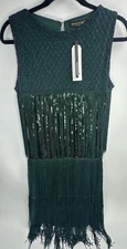 babeyond flapper Women's Green Party disco dress Size Small