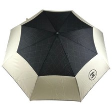 CHANEL CC Mark Bicolor Folding Umbrella Chain case included Chain pouch included