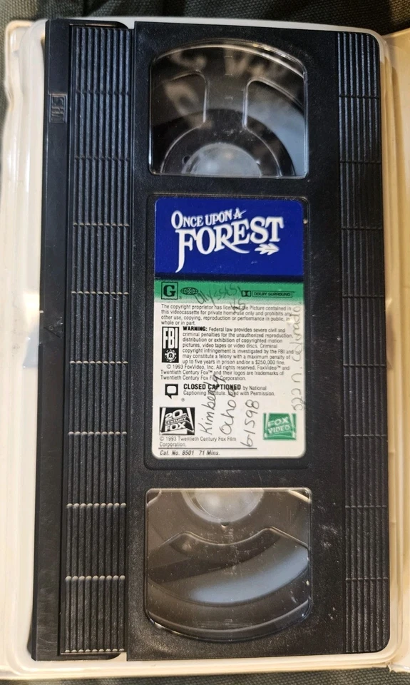 Once Upon A Forest VHS 1993 Clamshell. Estate Item As Is Condition Good - Image 2 of 3
